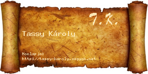 Tassy Károly névjegykártya