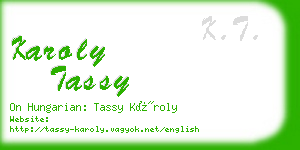 karoly tassy business card